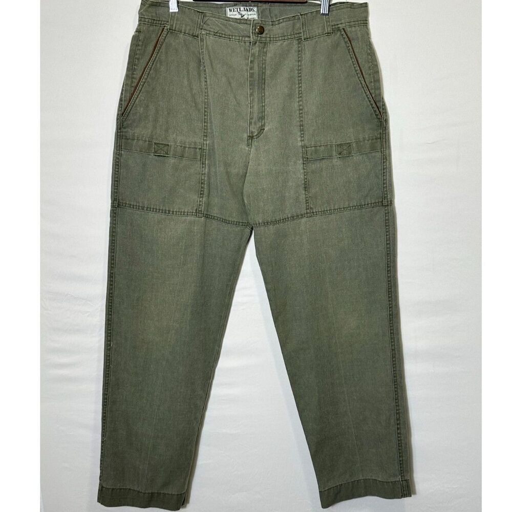 Wetlands Bugle Boy Men's Vintage Olive Cargo Pants, Size 38x32 (Actual 36X31)